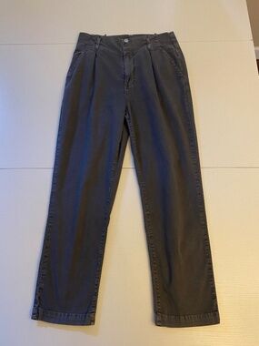 SUNDRY Women's Pleated Tapered High Waist Chino Pants Grey Size 28